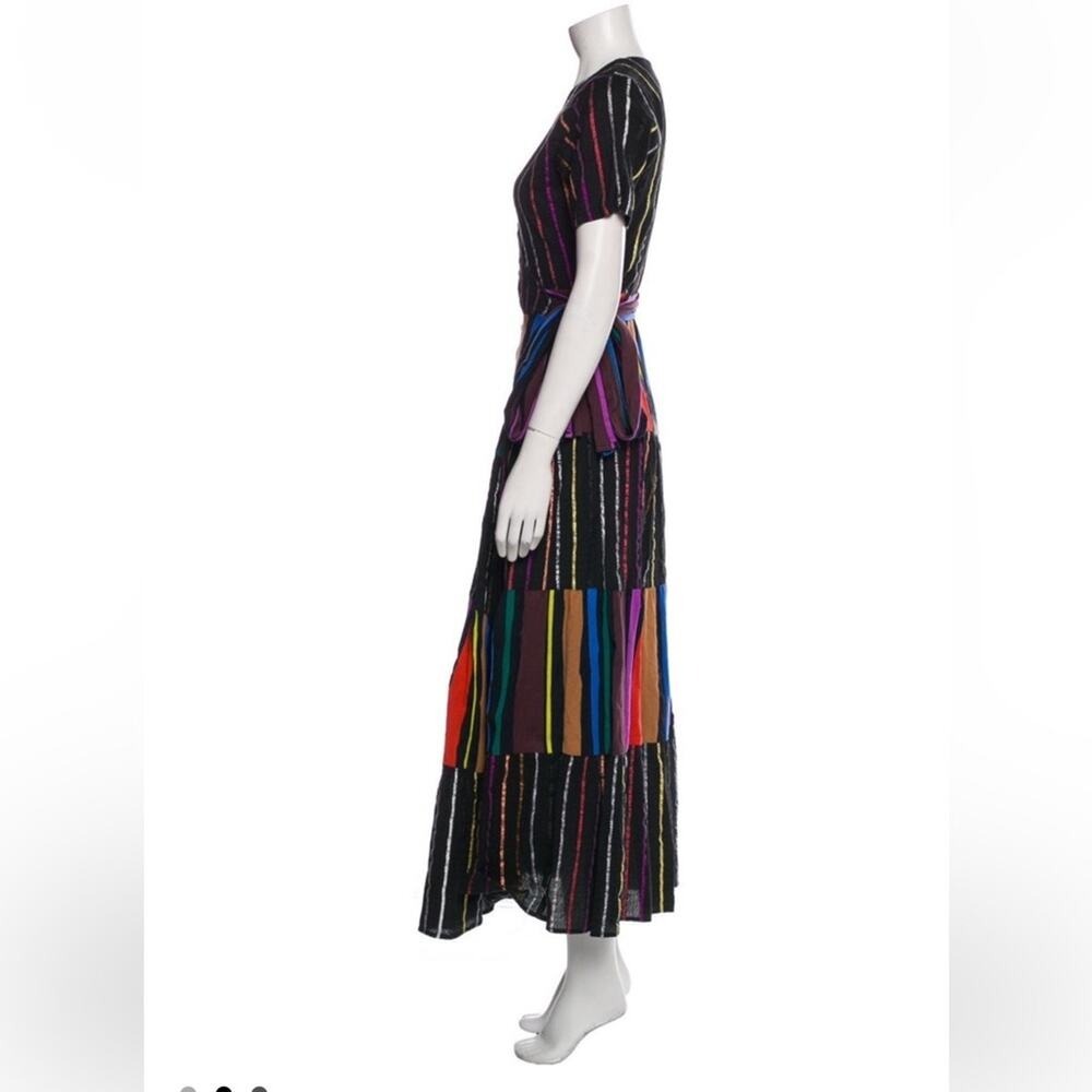 Ace & Jig Ellis dress wrap maxi colorful metallic rainbow ribbon candy stripe S - Picture 5 of 7